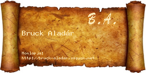Bruck Aladár névjegykártya